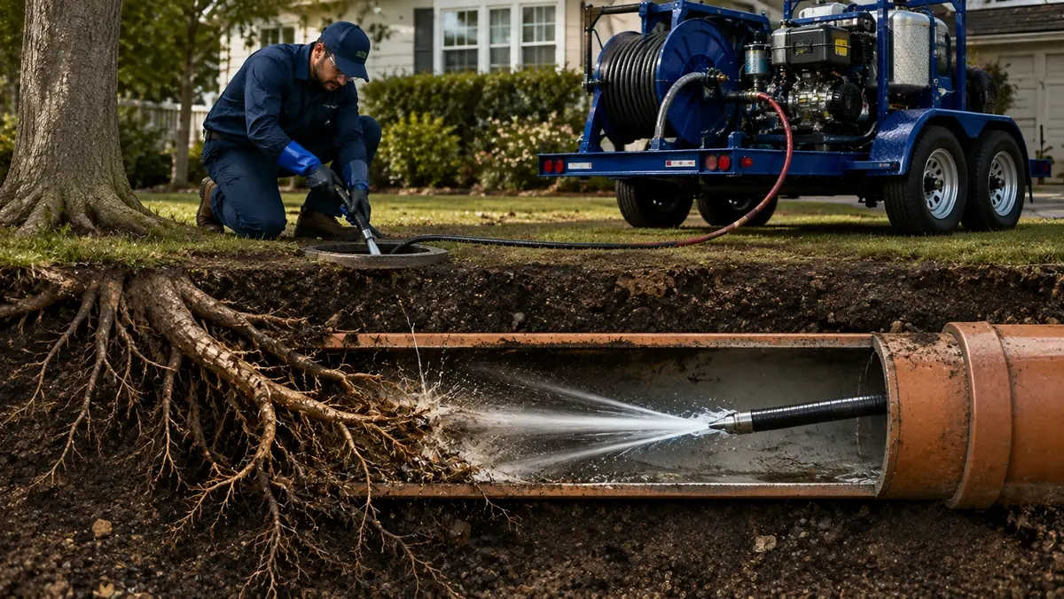 Tree Root Removal with Hydro Jetting in Bodega